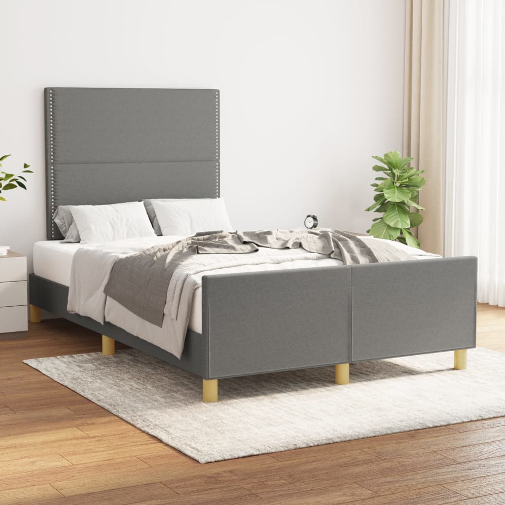 Giroletto senza Materasso Grigio Scuro 120x190 cm in Tessuto