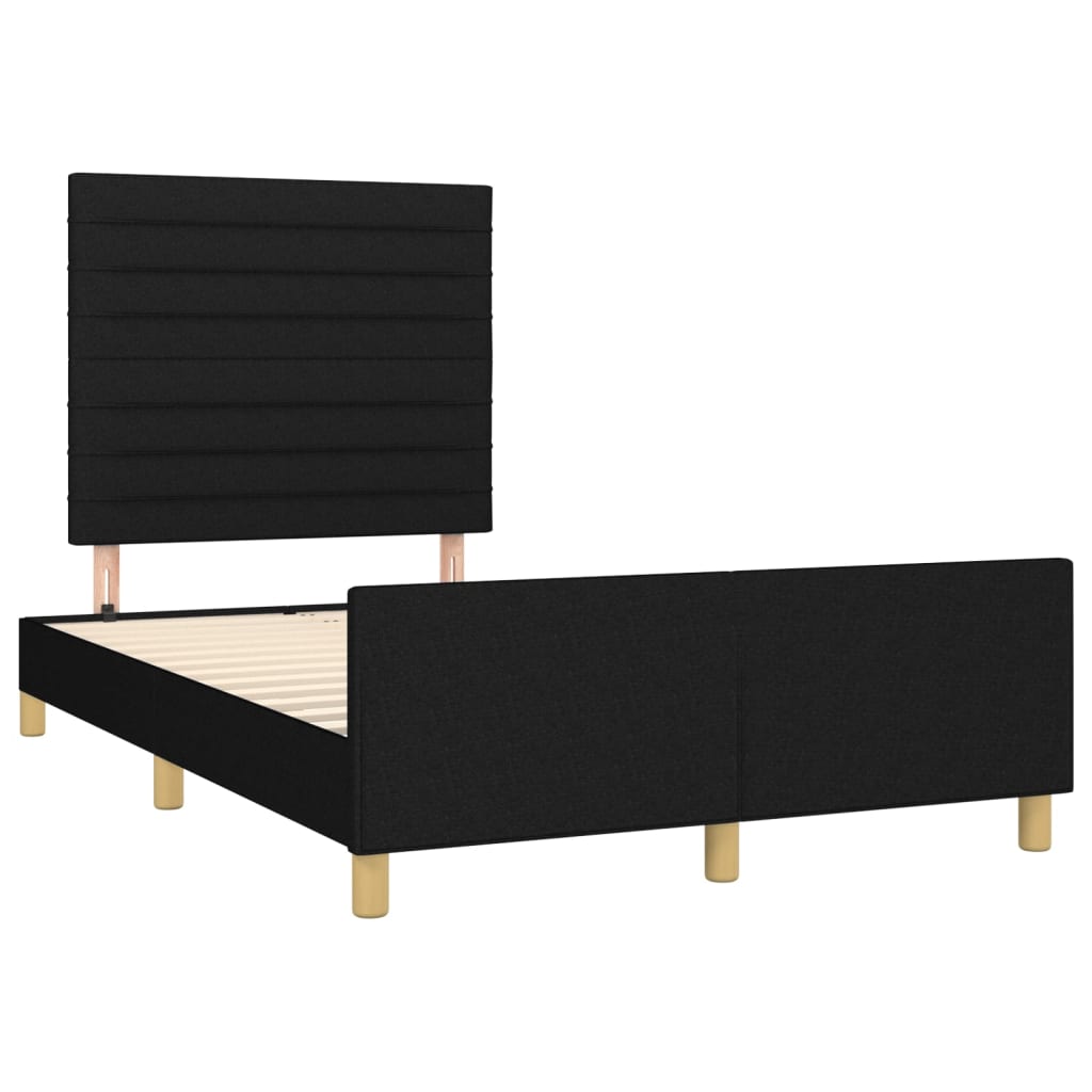 Giroletto senza Materasso Nero 120x190 cm in Tessuto