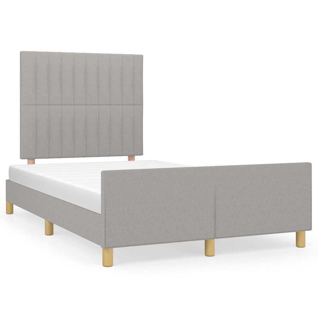 Giroletto senza Materasso Grigio Chiaro 120x190 cm in Tessuto
