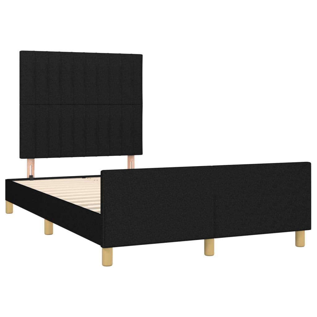 Giroletto senza Materasso Nero 120x190 cm in Tessuto