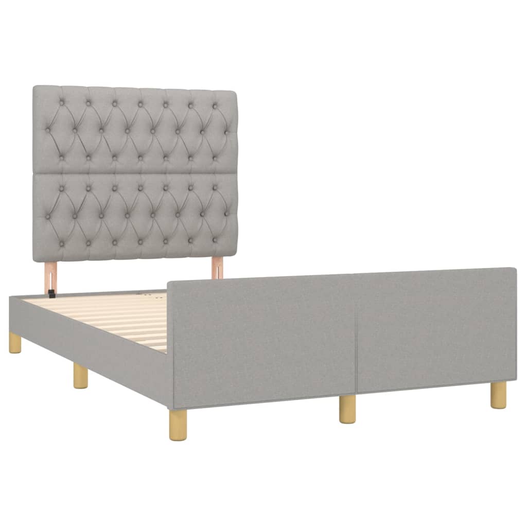 Giroletto senza Materasso Grigio Chiaro 120x190 cm in Tessuto