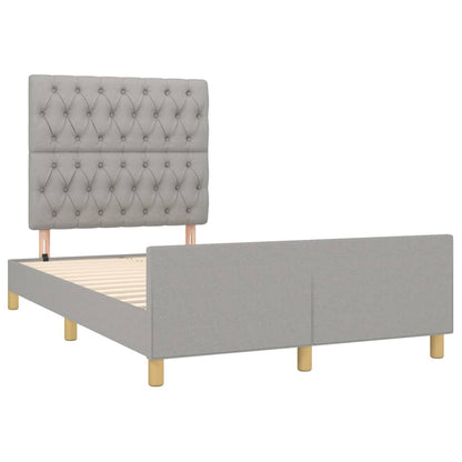 Giroletto senza Materasso Grigio Chiaro 120x190 cm in Tessuto