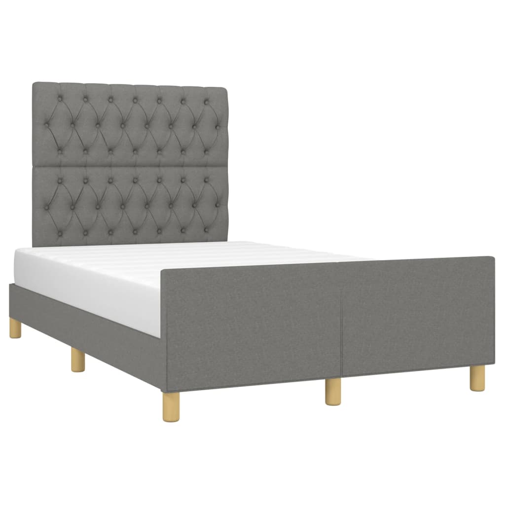 Giroletto senza Materasso Grigio Scuro 120x190 cm in Tessuto