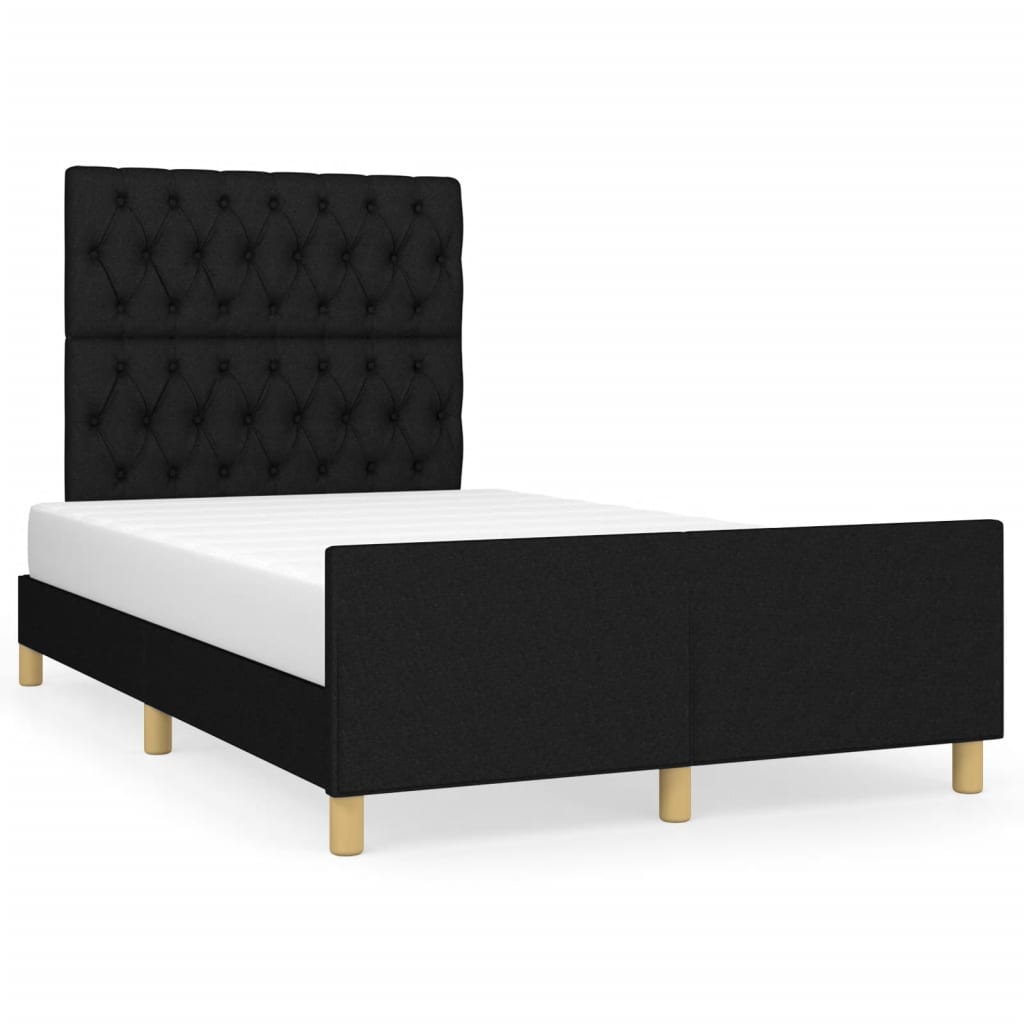 Giroletto senza Materasso Nero 120x190 cm in Tessuto