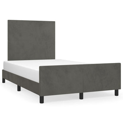 Giroletto senza Materasso Grigio Scuro 120x190 cm Velluto