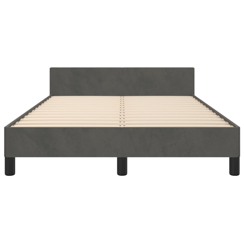 Giroletto senza Materasso Grigio Scuro 120x190 cm Velluto