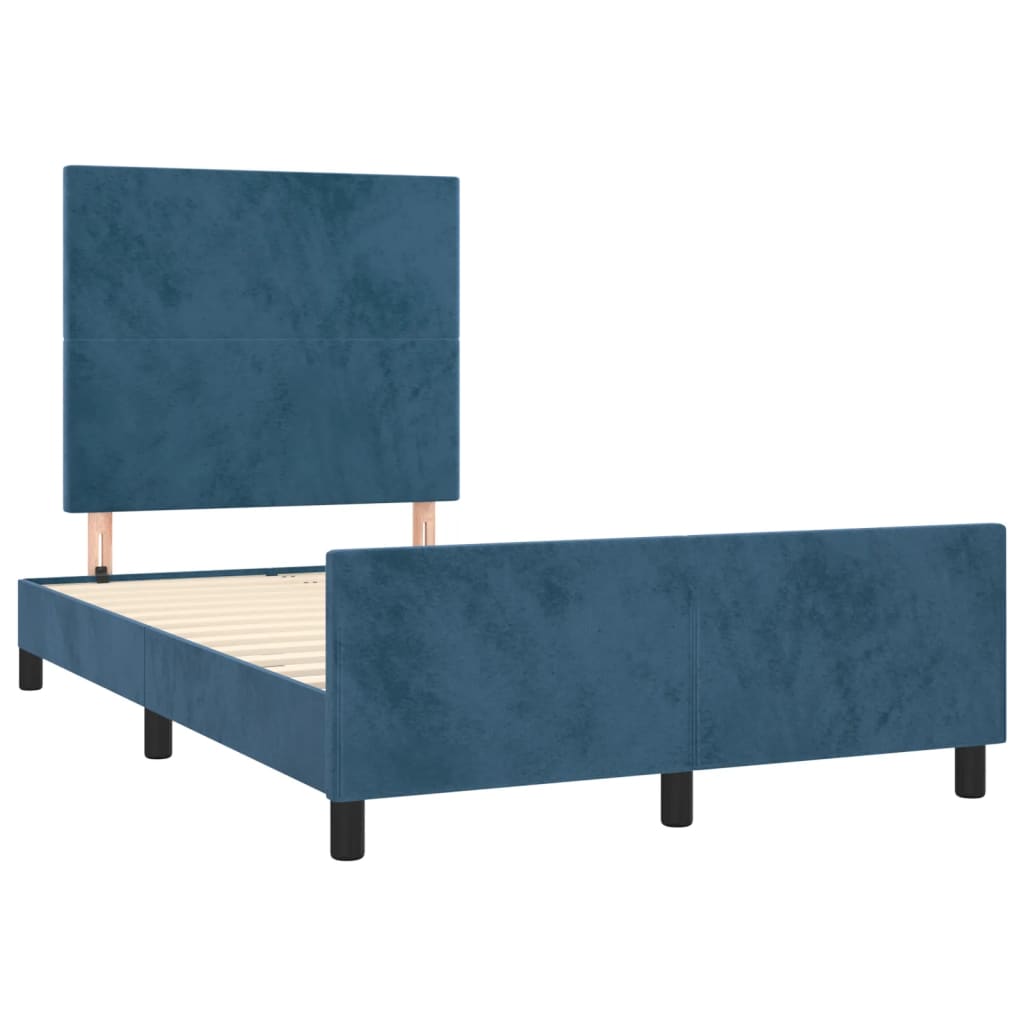 Giroletto senza Materasso Blu Scuro 120x190 cm Velluto - homemem39