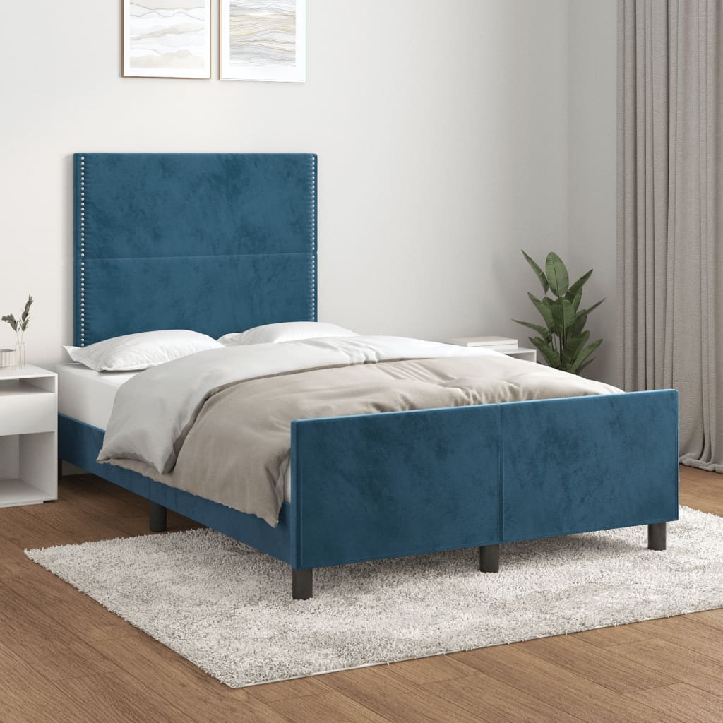 Giroletto senza Materasso Blu Scuro 120x190 cm Velluto - homemem39