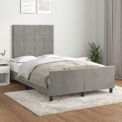 Giroletto senza Materasso Grigio Chiaro 120x190 cm Velluto