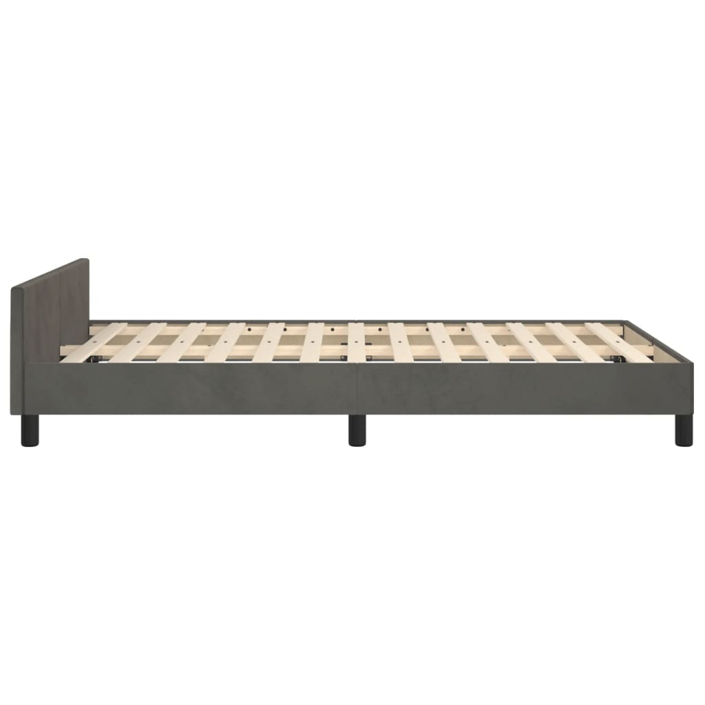 Giroletto senza Materasso Grigio Scuro 120x190 cm Velluto