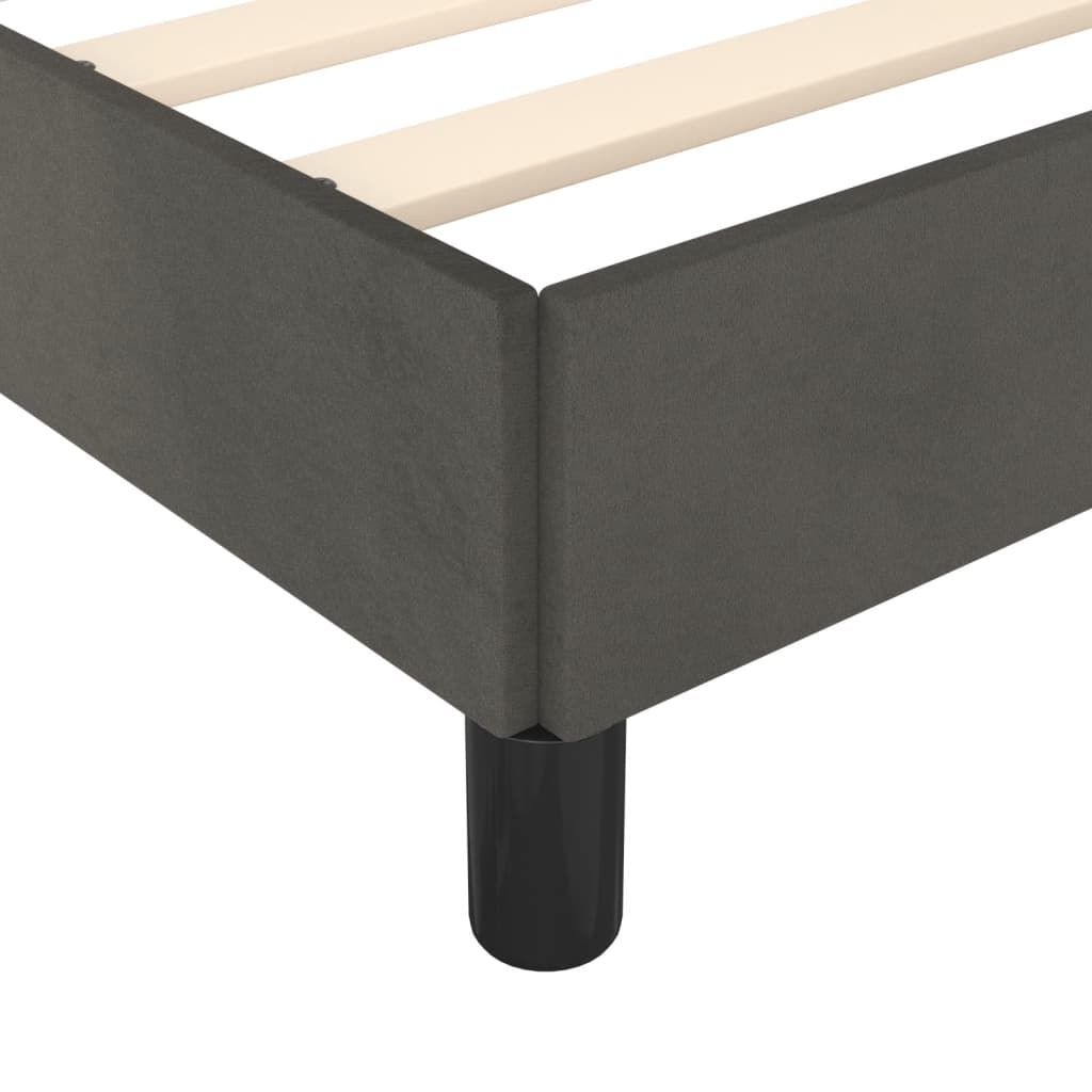 Giroletto senza Materasso Grigio Scuro 120x190 cm Velluto