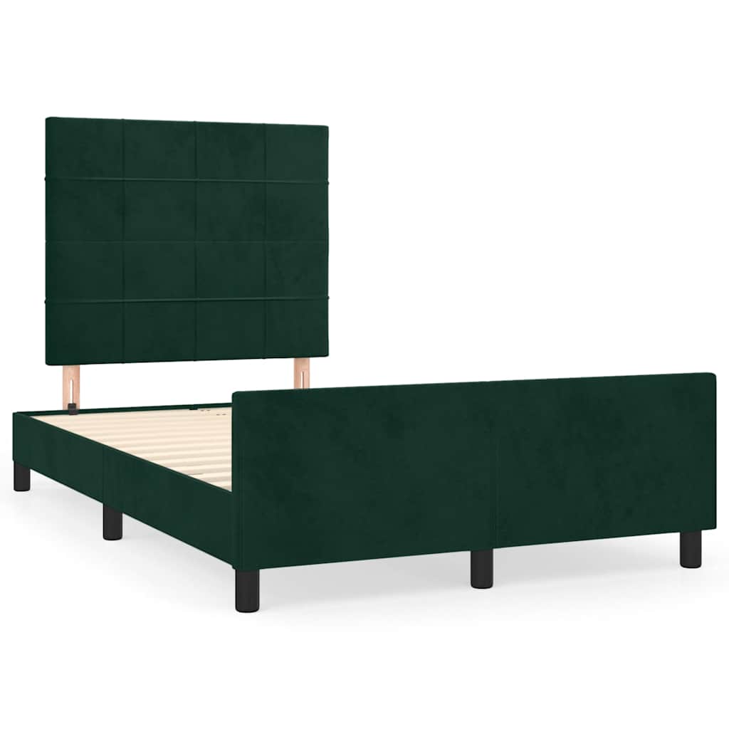 Giroletto senza Materasso Verde Scuro 120x190 cm Velluto