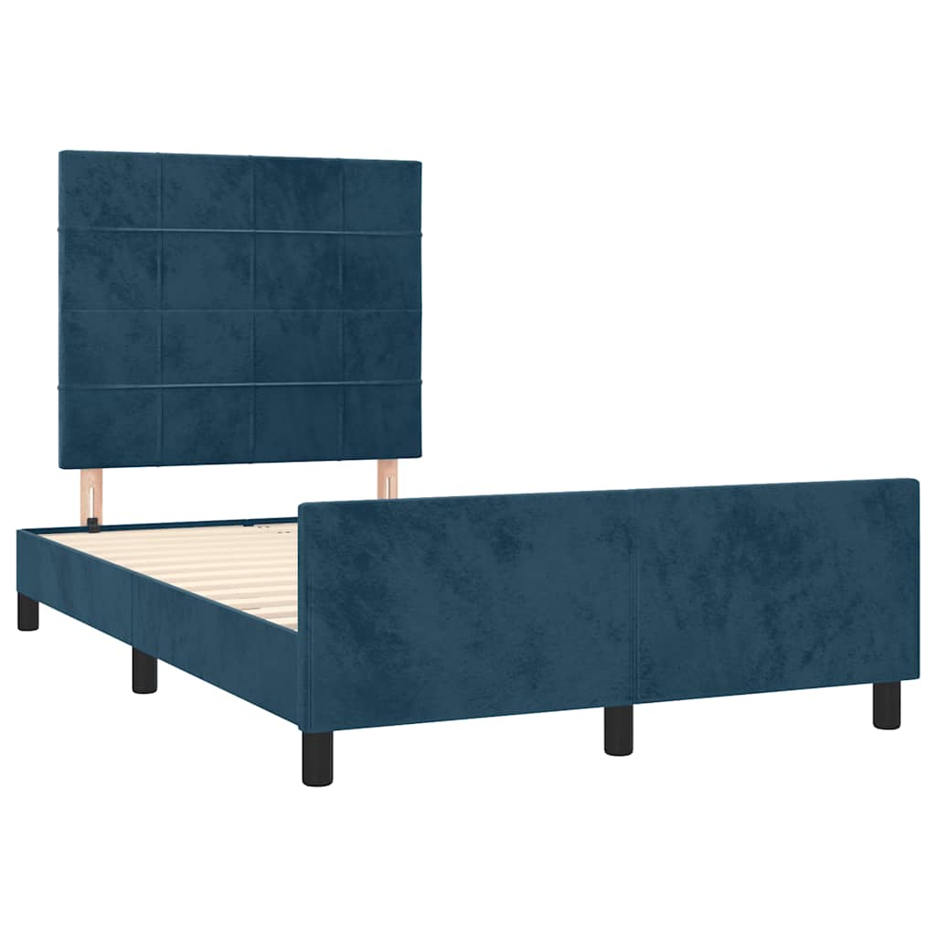 Giroletto senza Materasso Blu Scuro 120x190 cm Velluto