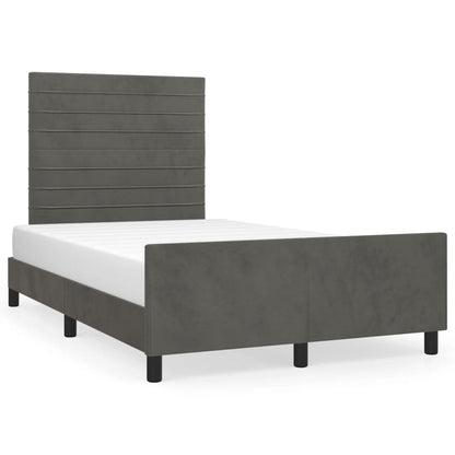 Giroletto senza Materasso Grigio Scuro 120x190 cm Velluto