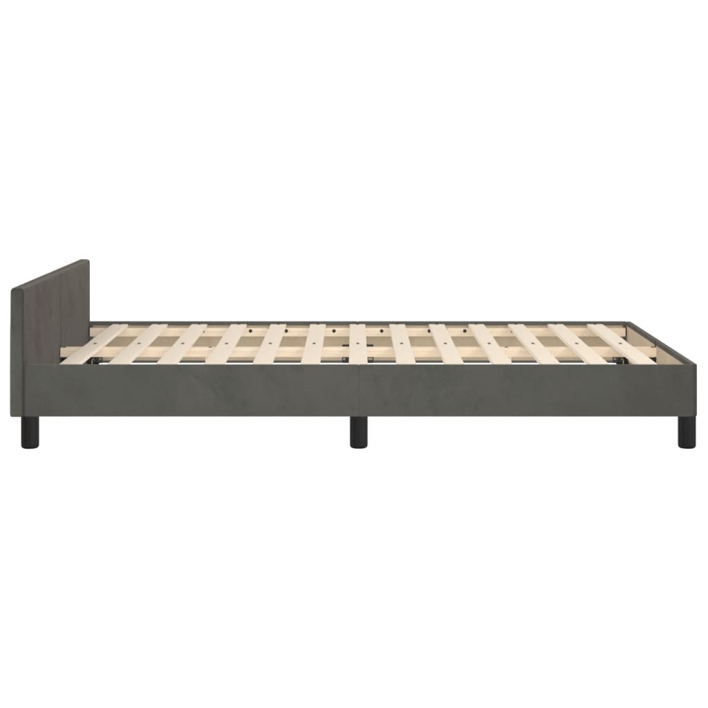 Giroletto senza Materasso Grigio Scuro 120x190 cm Velluto