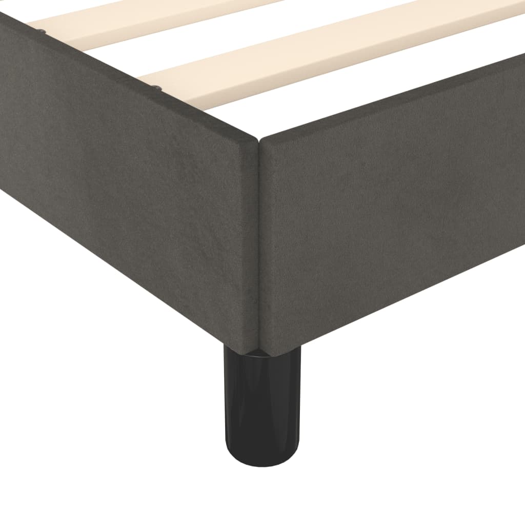 Giroletto senza Materasso Grigio Scuro 120x190 cm Velluto