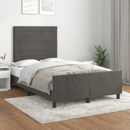 Giroletto senza Materasso Grigio Scuro 120x190 cm Velluto