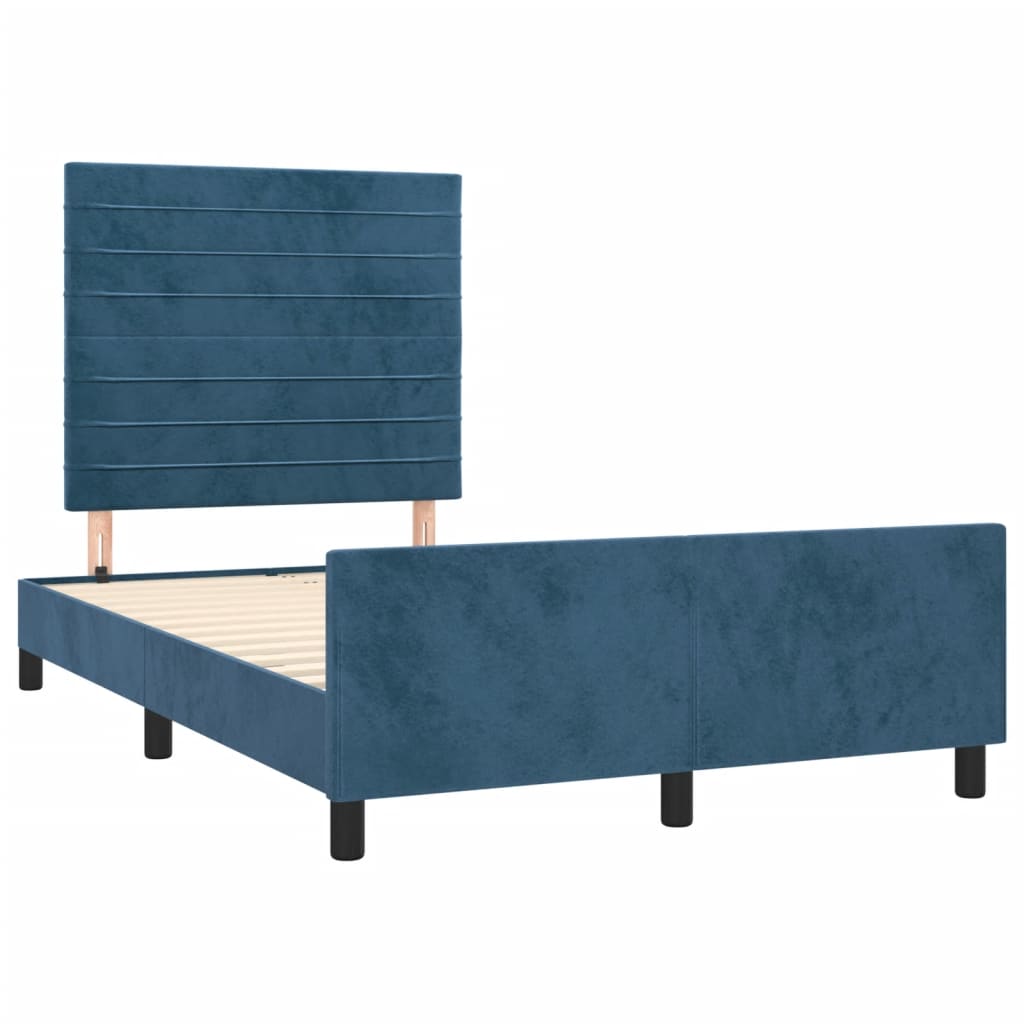 Giroletto senza Materasso Blu Scuro 120x190 cm Velluto - homemem39