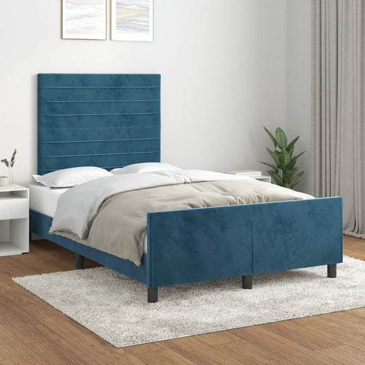 Giroletto senza Materasso Blu Scuro 120x190 cm Velluto - homemem39