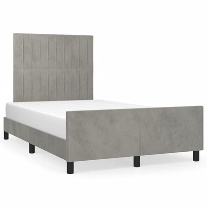 Giroletto senza Materasso Grigio Chiaro 120x190 cm Velluto