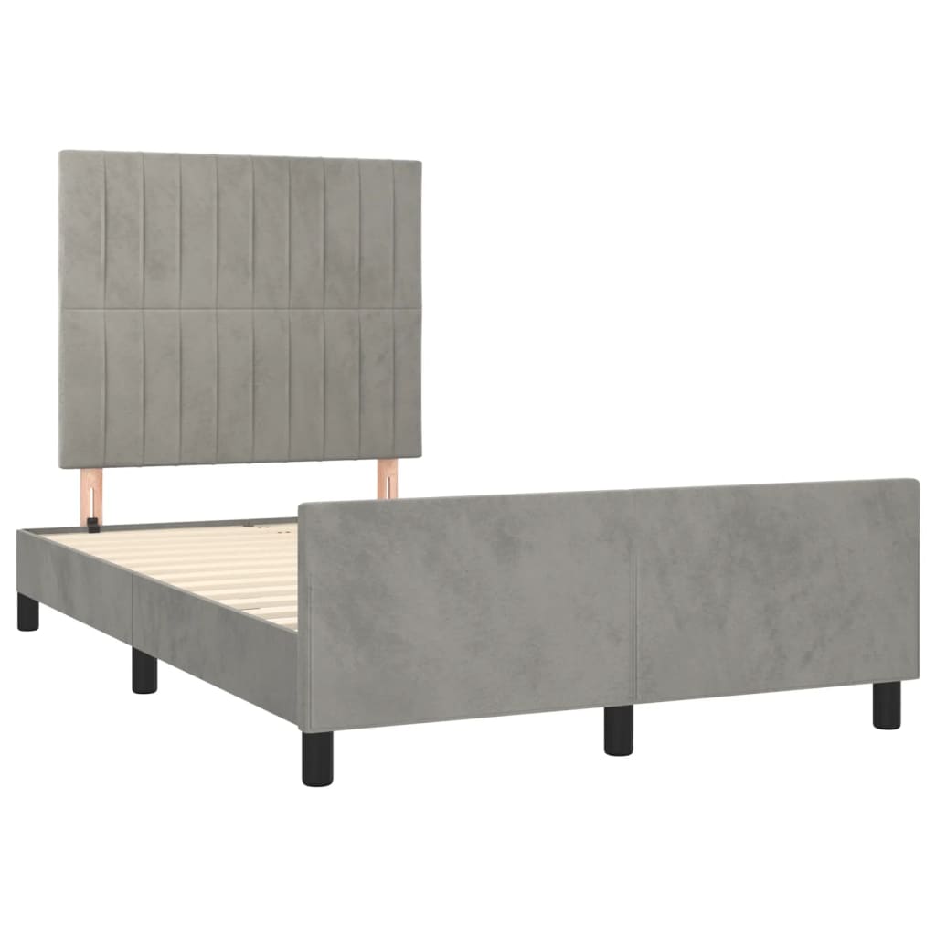 Giroletto senza Materasso Grigio Chiaro 120x190 cm Velluto
