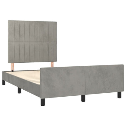 Giroletto senza Materasso Grigio Chiaro 120x190 cm Velluto