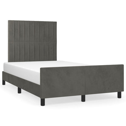 Giroletto senza Materasso Grigio Scuro 120x190 cm Velluto