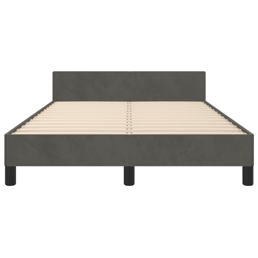 Giroletto senza Materasso Grigio Scuro 120x190 cm Velluto