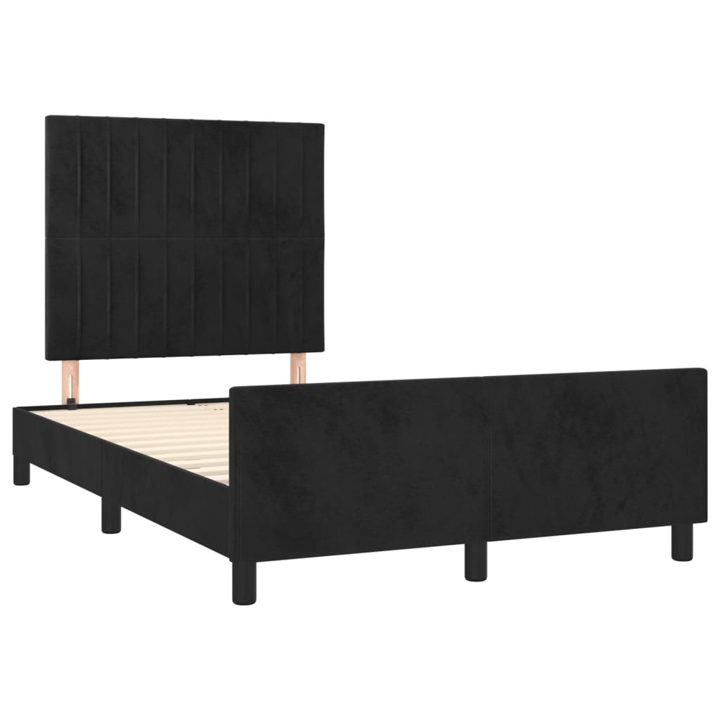 Giroletto senza Materasso Nero 120x190 cm Velluto