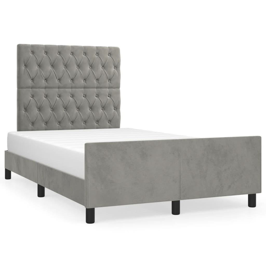 Giroletto senza Materasso Grigio Chiaro 120x190 cm Velluto