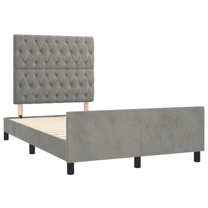 Giroletto senza Materasso Grigio Chiaro 120x190 cm Velluto