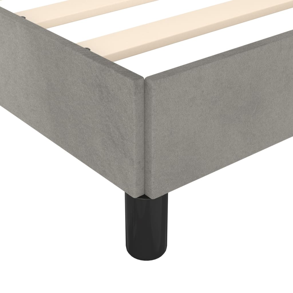 Giroletto senza Materasso Grigio Chiaro 120x190 cm Velluto