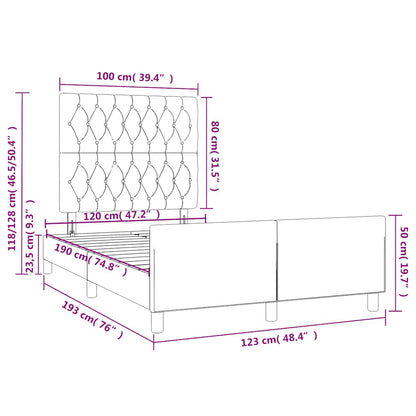 Giroletto senza Materasso Blu Scuro 120x190 cm Velluto