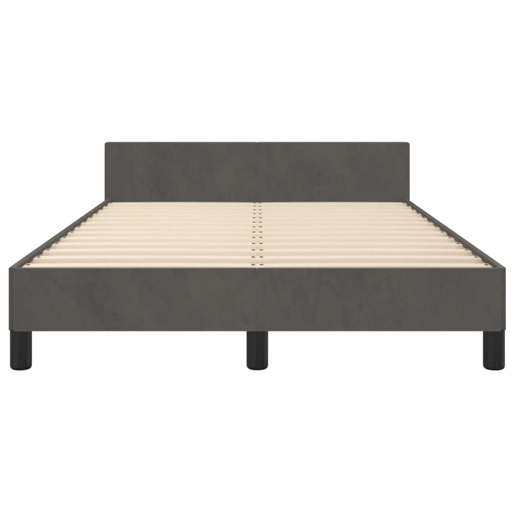 Giroletto senza Materasso Grigio Scuro 120x190 cm Velluto