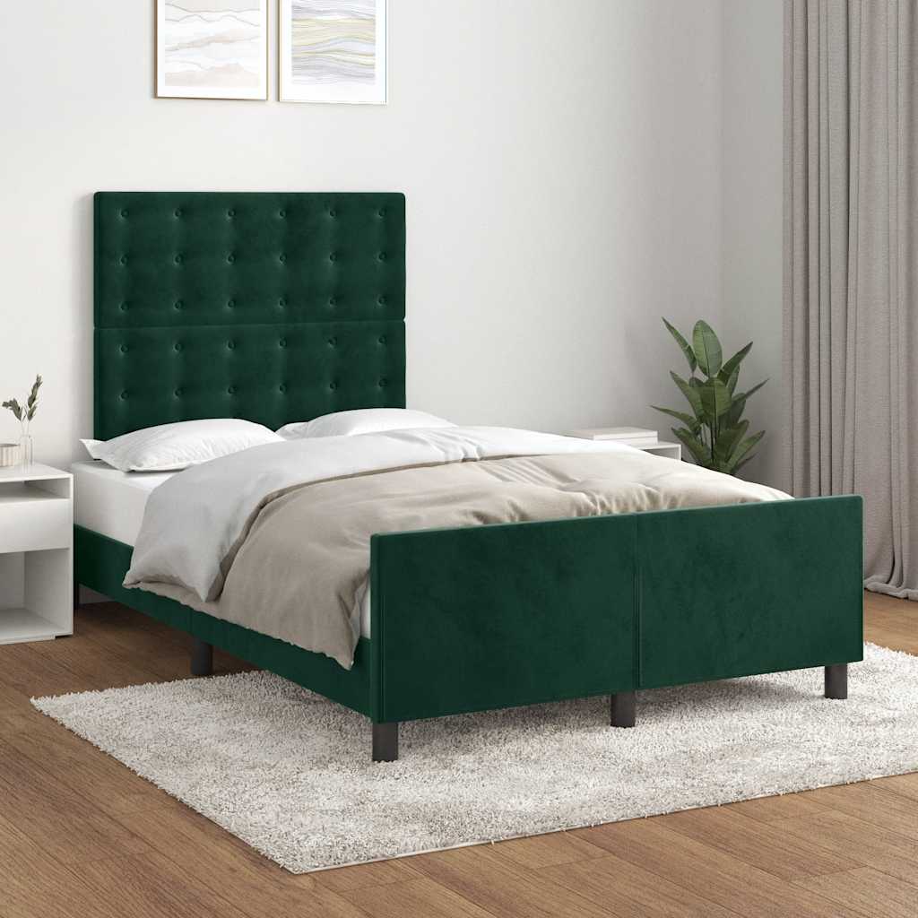 Giroletto senza Materasso Verde Scuro 120x190 cm Velluto