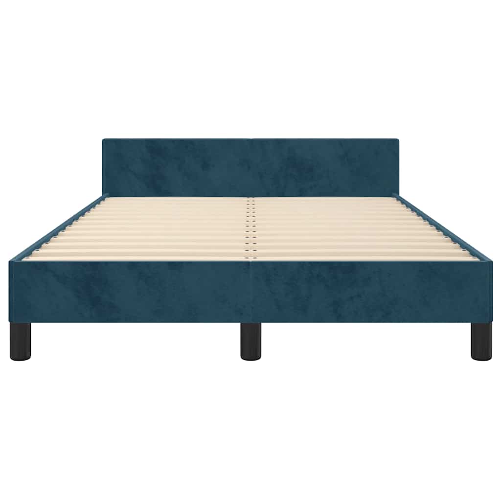 Giroletto senza Materasso Blu Scuro 120x190 cm Velluto