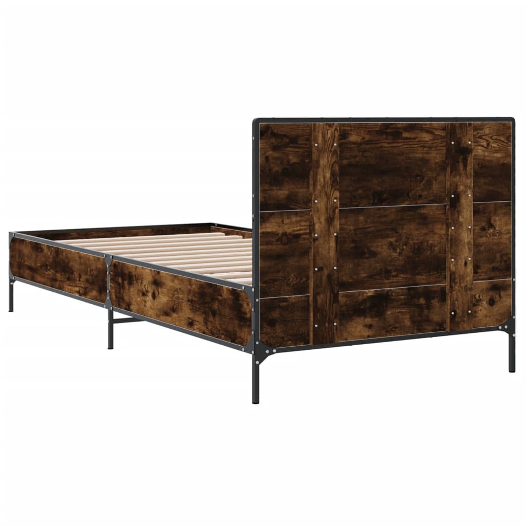 Giroletto Rovere Fumo 90x200 cm in Legno Multistrato e Metallo | homemem39