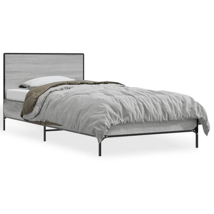 Giroletto Grigio Sonoma 90x200 cm Legno Multistrato e Metallo | homemem39