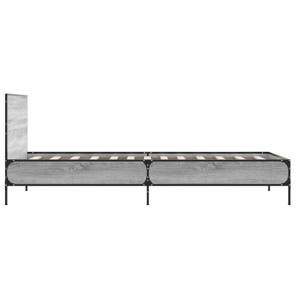 Giroletto Grigio Sonoma 90x200 cm Legno Multistrato e Metallo | homemem39