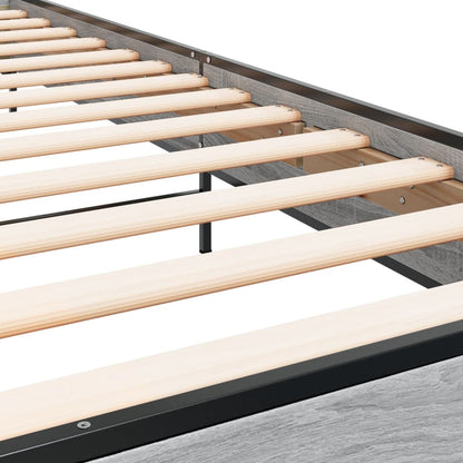 Giroletto Grigio Sonoma 90x200 cm Legno Multistrato e Metallo | homemem39