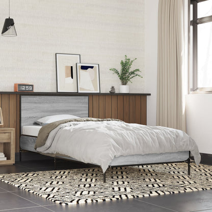 Giroletto Grigio Sonoma 90x200 cm Legno Multistrato e Metallo | homemem39