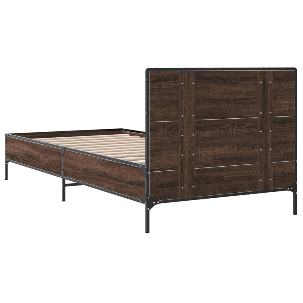 Giroletto Rovere Marrone 90x200 cm Legno Multistrato e Metallo | homemem39