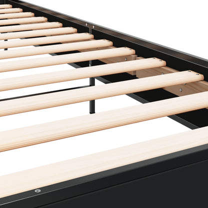 Giroletto Nero 100x200 cm in Legno Multistrato e Metallo - homemem39