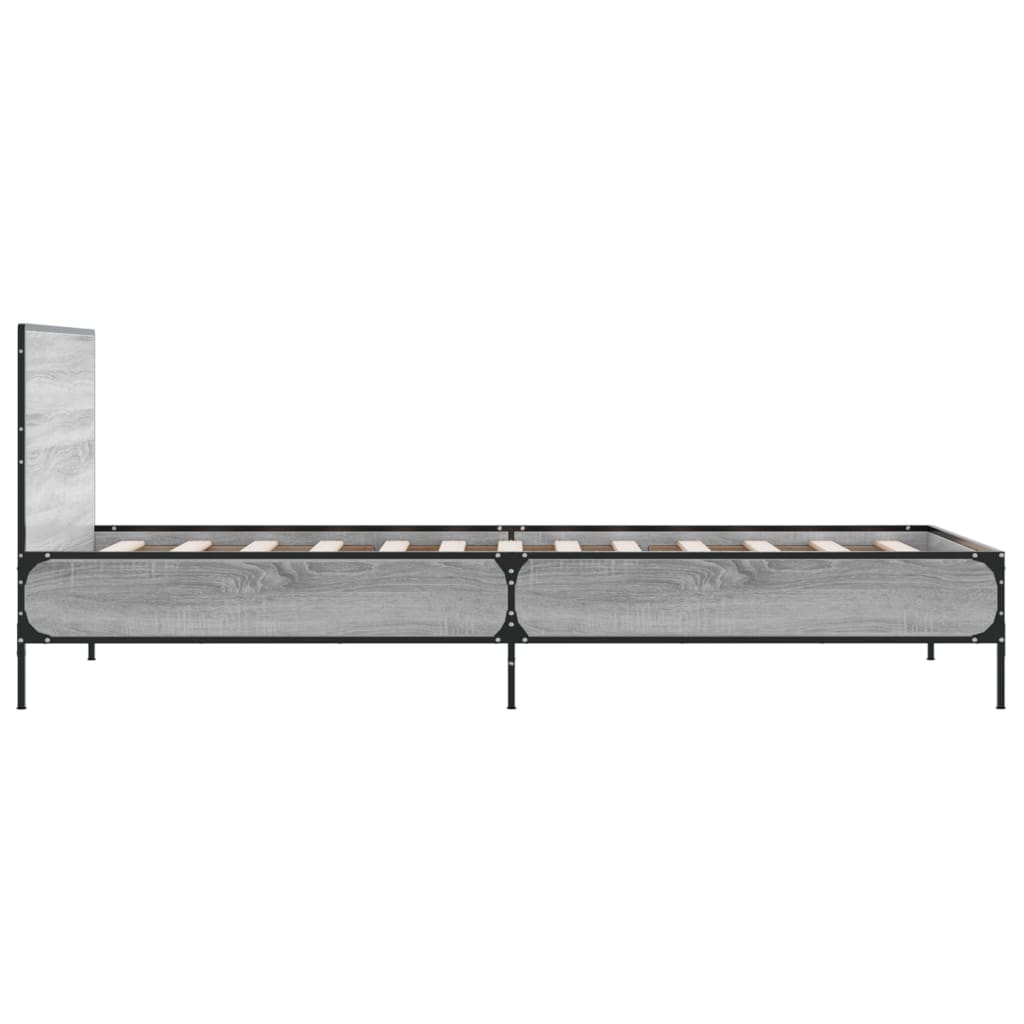 Giroletto Grigio Sonoma 100x200 cm Legno Multistrato e Metallo