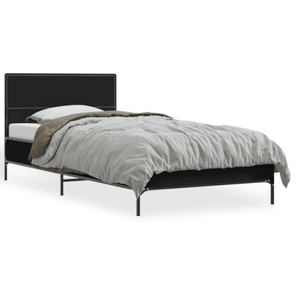 Giroletto Nero 75x190 cm in Legno Multistrato e Metallo | homemem39
