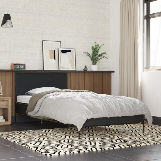 Giroletto Nero 75x190 cm in Legno Multistrato e Metallo | homemem39