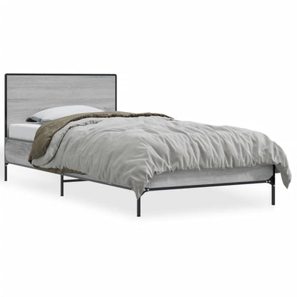 Giroletto Grigio Sonoma 75x190cm in Legno Multistrato e Metallo | homemem39