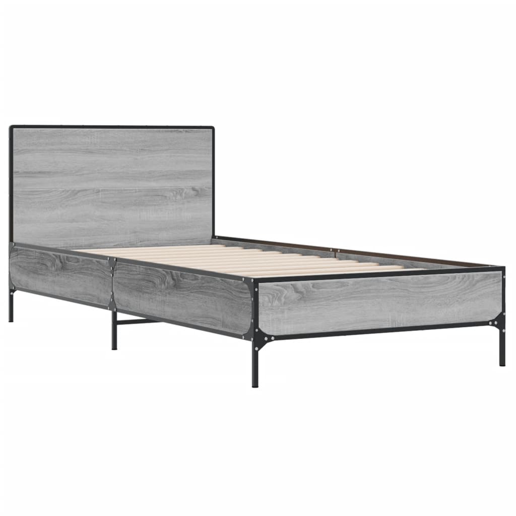 Giroletto Grigio Sonoma 75x190cm in Legno Multistrato e Metallo | homemem39