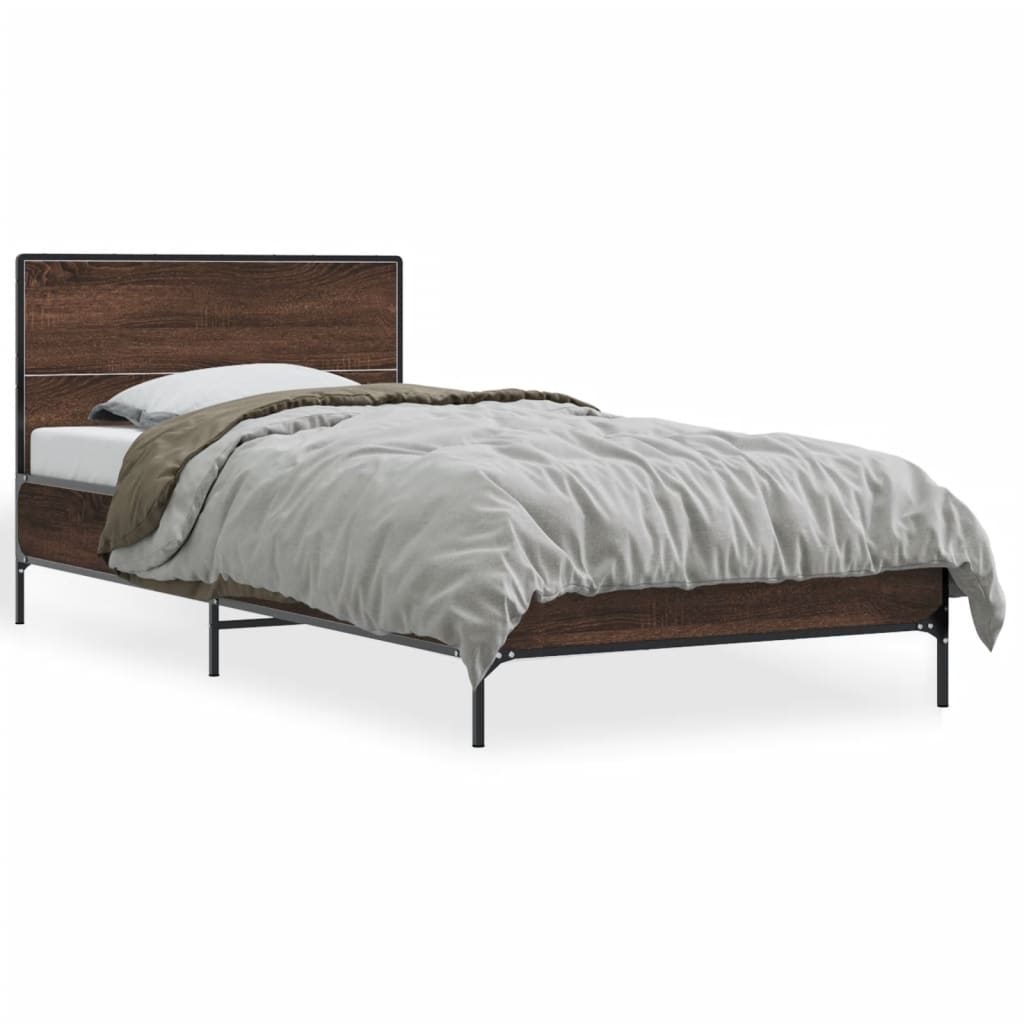 Giroletto Rovere Marrone 75x190 cm Legno Multistrato e Metallo | homemem39