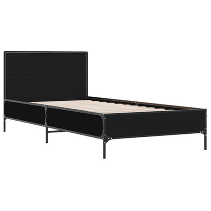 Giroletto Nero 90x190 cm in Legno Multistrato e Metallo | homemem39